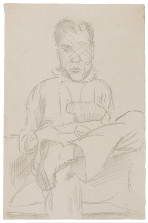 Sub-Lieutenant Michael Wynn, Milag O, or the 'Aufnahmelager', Westertimke, Lower Saxony, April/May 1942 (pencil on paper)