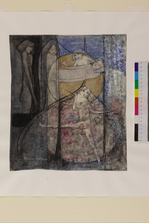 Woman Standing Behind the Sun, c.1912-15 (pencil & watercolour on paper)