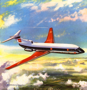 Aeroplanes: De Havilland Trident (colour litho)