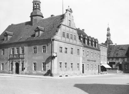 The marketplace in Belzig (b/w photo)