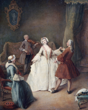 The Dance Lesson  (oil on canvas)