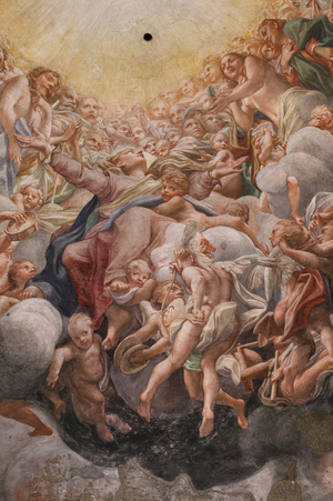 Virgin between Adam and Eve, detail of 3660852, 1526-30 (fresco)
