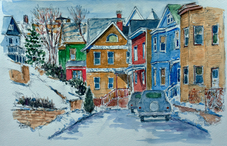 Snow, Wright St., Stapleton, (2015)