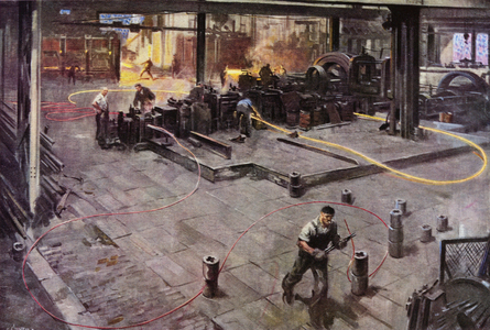 Rod Mill at the Birmingham Works of Henry Wiggin (colour litho)