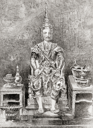 Phra Bat Somdet Phra Poraminthra Maha Chulalongkorn Phra Chunla Chom Klao Chao Yu Hua, aka Rama V, from Hutchinson's History of the Nations, pub.1915
