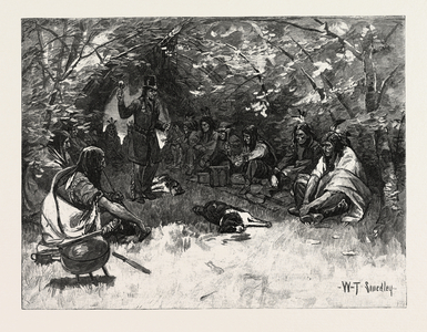 The Feast of the White Dog, Canada, Nineteenth Century Engraving