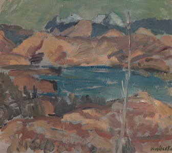 View towards Mount Richmond, Nelson, c.1938 (oil on paper on cardboard)