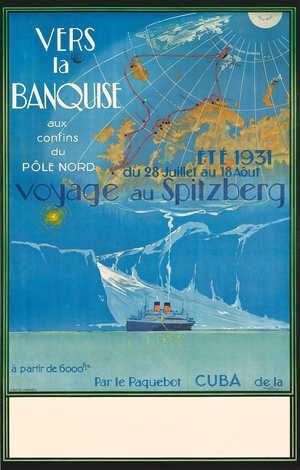 Poster advertising travel to Spitzberg, Norway, c.1931 (colour lithograph)