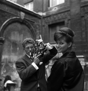 Darry Cowl and Claudia Cardinale on the set of the film "The Lions Are Loose", 1961 (photo)
