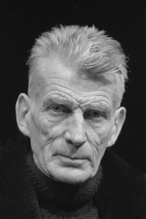 Samuel Beckett at the Royal Court Theatre, London in January 1973 (b/w photo)