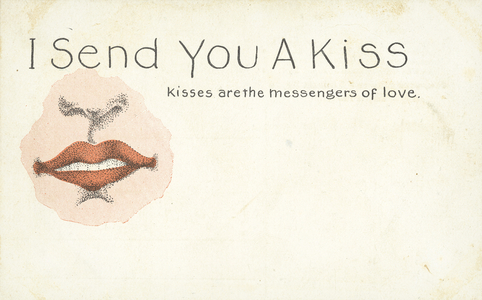 I Send You A Kiss, Kisses Are The Messengers Of Love (colour litho)