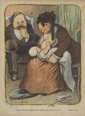 Illustration for Le Rire (colour litho)