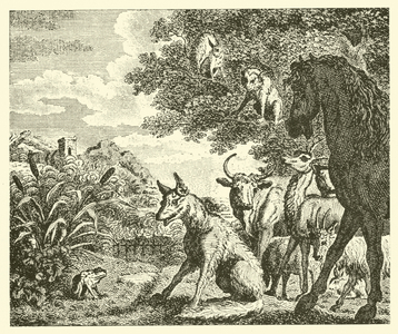 The frog and the fox (engraving)