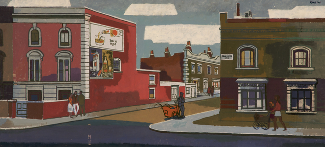 Street Corner, 1969 (oil on board)