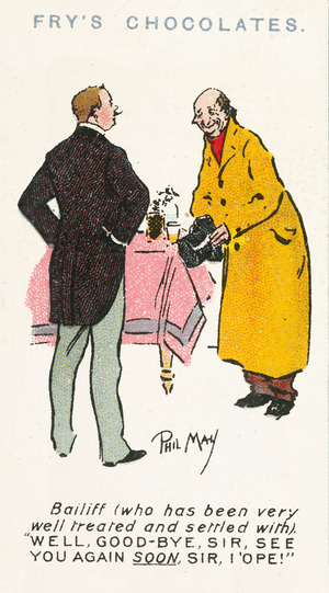 Phil May sketch (colour litho)