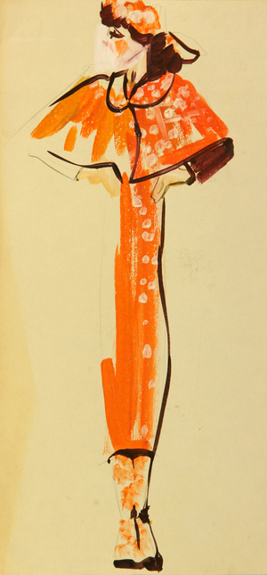 Soviet Fashion Design, 1970 (gouache on paper)