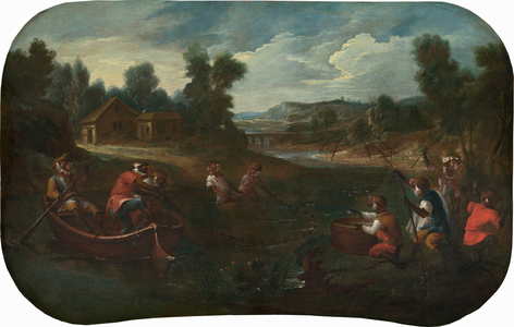 Singerie: The Fishermen, c.1739 (oil on canvas)