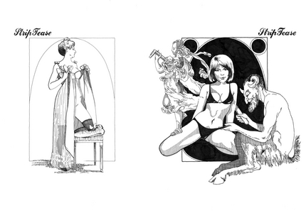 Striptease, 1980 (black ink on cotton paper)