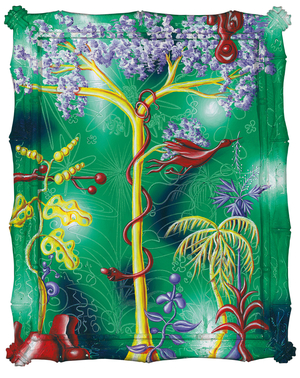 Junglasia, 1999 (oil on aluminum with cast polymer frame)