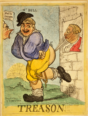 Treason, 1798 (hand-coloured engraving)