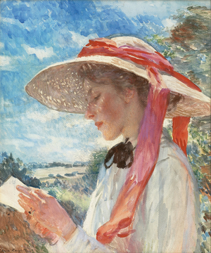 The Sun Hat, 1910 (pencil and watercolour on paper)