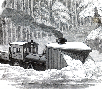 A locomotive snowplough.