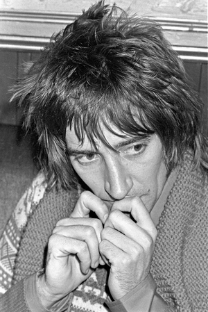 Oslo 19761104. Rod Stewart meets the press the day before a concert in Oslo, November 4, 1976 …, 1976 (photo)