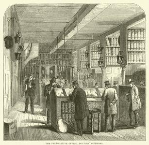 The Prerogative Office, Doctors' Commons (engraving)