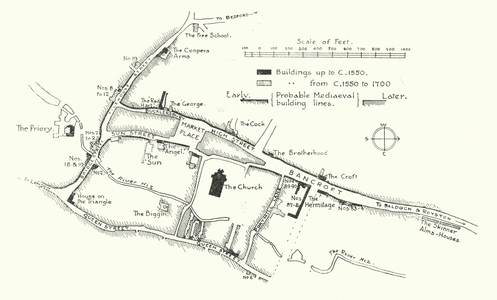 Plan of Hitchin, Shewing the Probable Extent of the Mediaeval Town (litho)