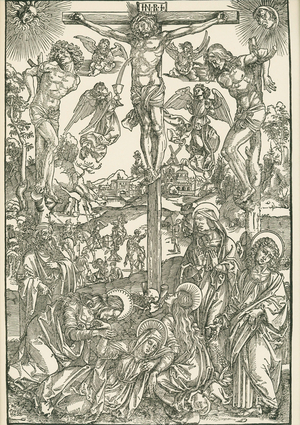 Crucifixion (The Great Calvary), c.1496-00 (woodcut)