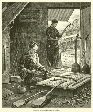 Japanese Musical Instrument Makers (engraving)