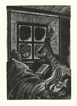 Illustration for Wuthering Heights by Emily Bronte (engraving)