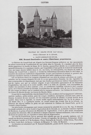 Chateau du Grand-Puch, XIIIe Siecle, Prime d'Honneur de la Gironde, A Saint-Germain-du-Puch, Mm Renaud-Dandicolle et comte d'Estribaud, proprietaires (b/w photo)