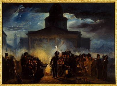Bivouac Place du Panthéon, on the night of December 22-23, 1830, in 1830 (oil on canvas)