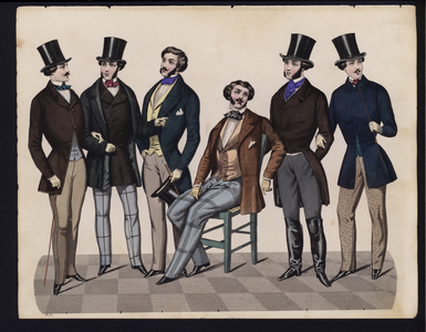German fashion plate, mid 19th century (coloured engraving)