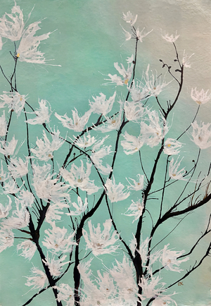 Looking up at magnolia, 2022 (acrylic ink on cotton rag paper)