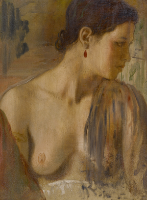 Bust of a Young Woman Almost Naked, by 1867 (Oil on paper)