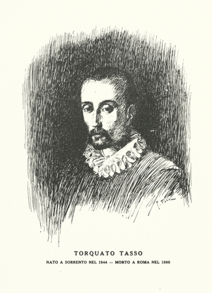 Portrait of Torquato Tasso (colour litho)