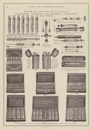 Illustration for S Maw, Son & Thompson’s  medical catalogue, 1891 (engraving)