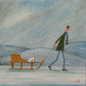 The Sled, 2013, (oil on panel)