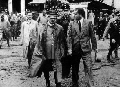 Adolf Hitler with Albert Speer, 1936 (b/w photo)