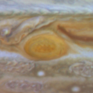 The Red Spot is the largest known storm in the Solar System. With a diameter of 15,400 miles, it is almost twice the size of the entire Earth and one-sixth the diameter of Jupiter itself.