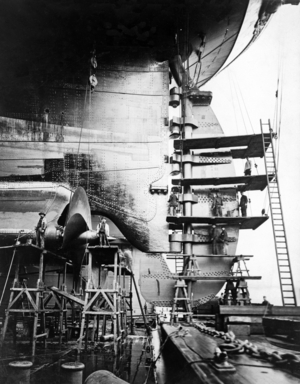 Rudder and screws of S.S. Imperator, c.1912 (b/w photo)