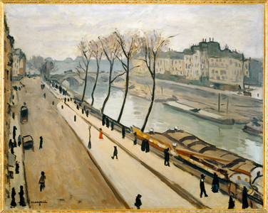 La Seine vu du quai des Grands Augustins - The Seine river … (painting on canvas)