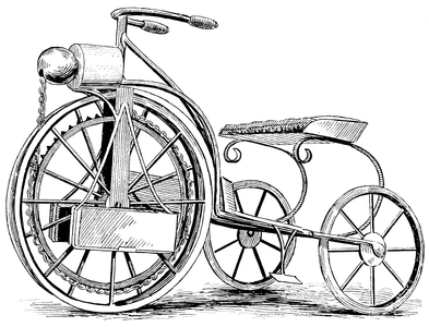 Electric Tricycle, C.H. Barrows, Illustration, c.1895