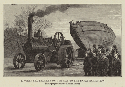 A North-Sea Trawler on her Way to the Naval Exhibition (engraving)