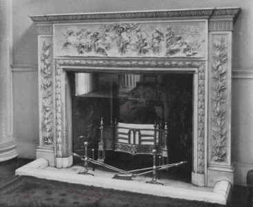 Bank of England: Court Room Suite, Centre Hall, the Fireplace (b/w photo)