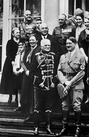 August von Mackensen, Adolf Hitler, von Neurath, von Fritsch and von Blomberg, 1934 (b/w photo)