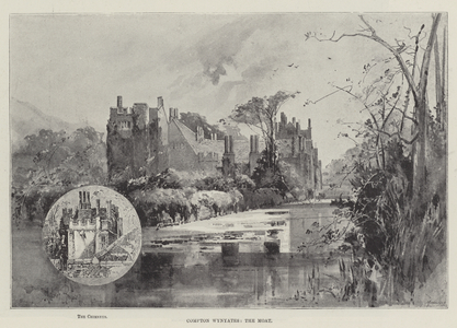 Compton Wynyates, the Moat (litho)