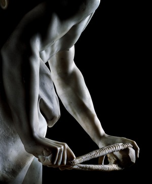Baroque - Sculpture : David releasing the sling - Detail - Borghese gallery, Rome, Italy 1623-1654